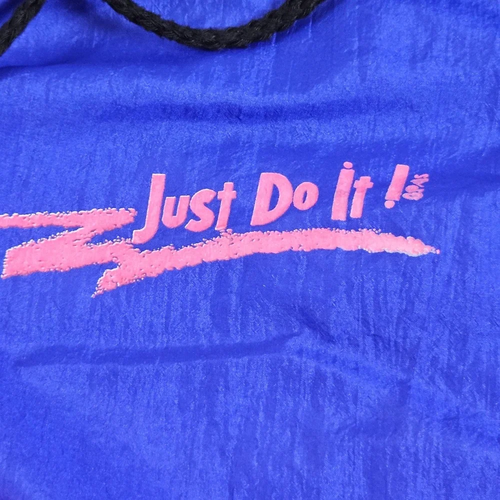 Vintage 90s Nike Windbreaker Pullover Mens L Colorblock Blue Pink Just Do It USA - Picture 3 of 7